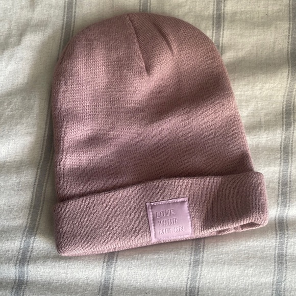 Love Your Melon Accessories - Love Your Melon Hat Adult One Size OS Pink Logo Knit Beanie Cozy made in Canada